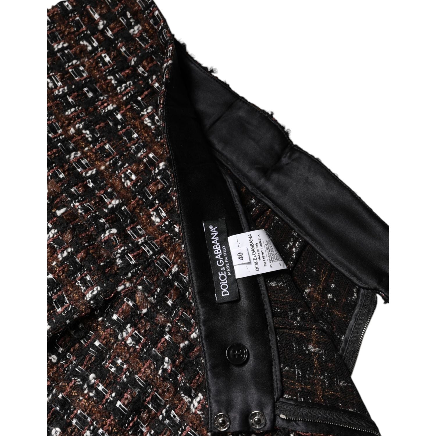 Dolce & Gabbana Multicolor High Waist Tartan Tweed Mini Skirt