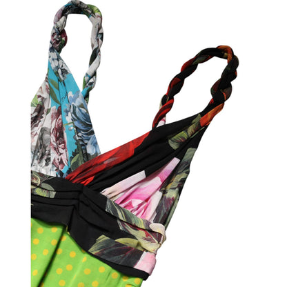 Dolce & Gabbana Multicolor Floral Patchwork Fitted Mini Dress