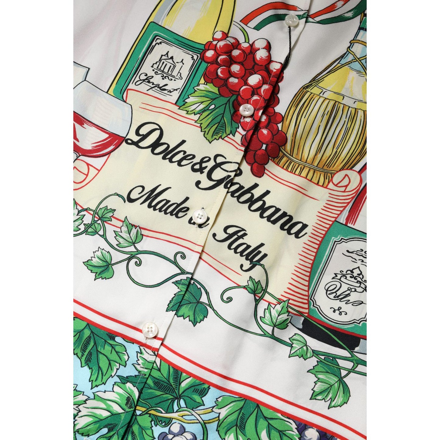 Dolce & Gabbana Multicolor Short Sleeve Silk Food Shirt Top