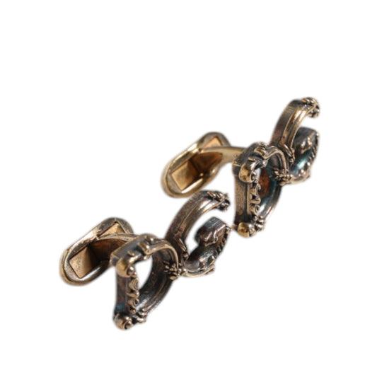 Dolce & Gabbana Gold Tone 925 Sterling Silver DG Logo Accessory Cufflink SMY10437