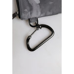 Dolce & Gabbana Black Gray Camouflage Logo Plaque Keyring Pouch Bag
