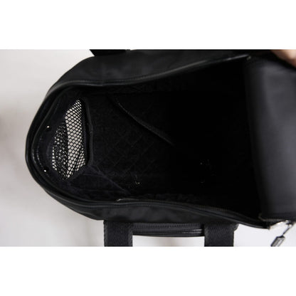 Dolce & Gabbana Black Shoulder Strap Pet Carry Logo Plaque Bag