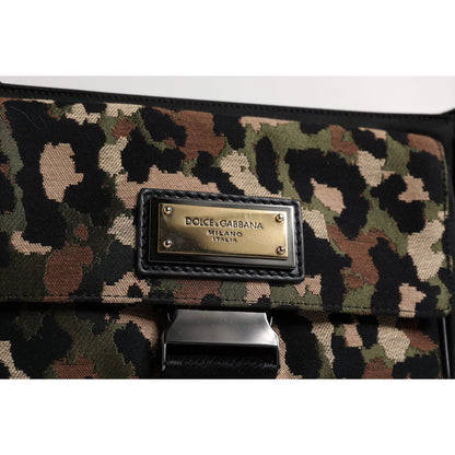 Dolce & Gabbana Multicolor Leopard Jacquard Crossbody Bag