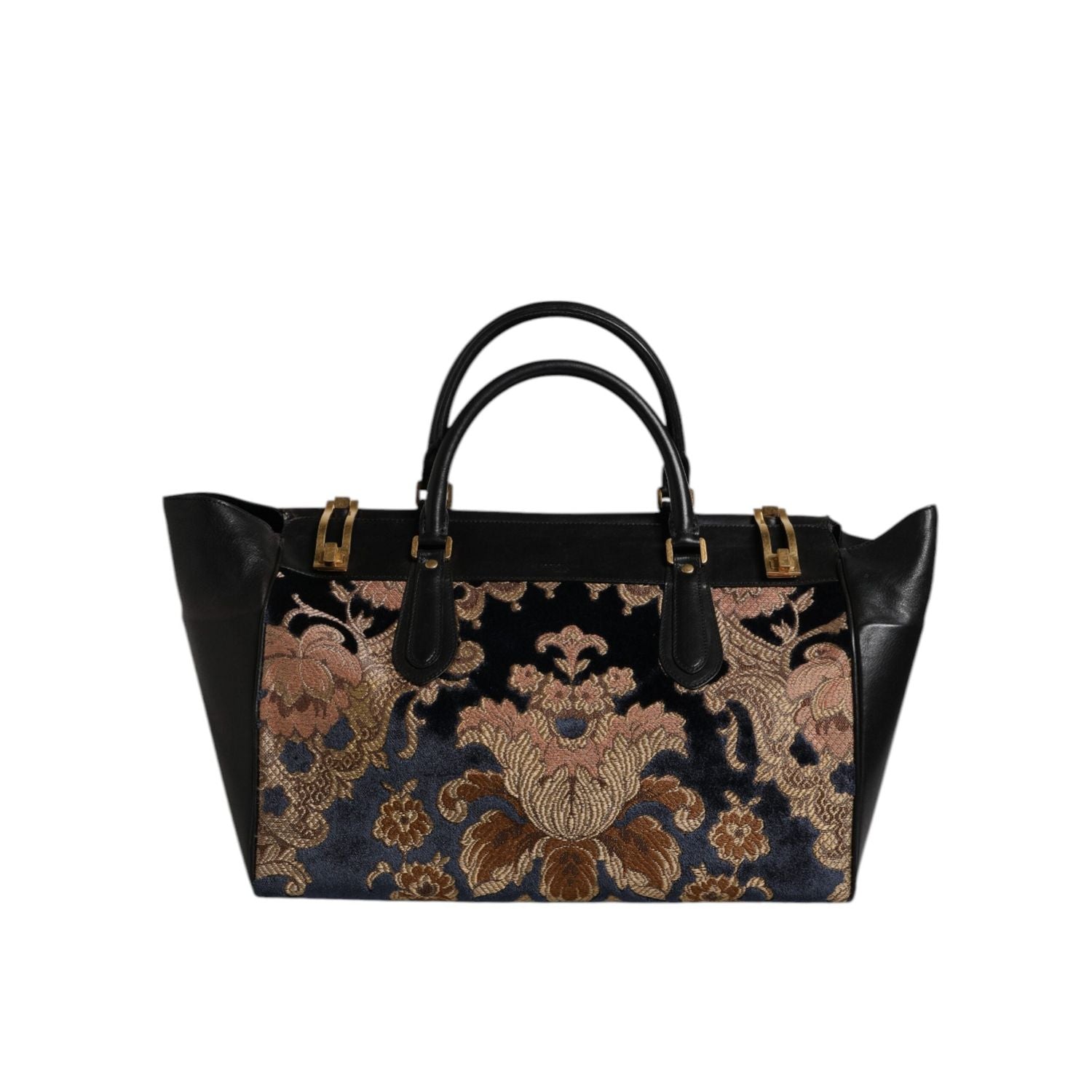 Front view with bag zipped and handles upright.