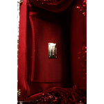 Dolce & Gabbana Red Gold Chain VANDA Tinsel Crystals Evening Clutch Bag