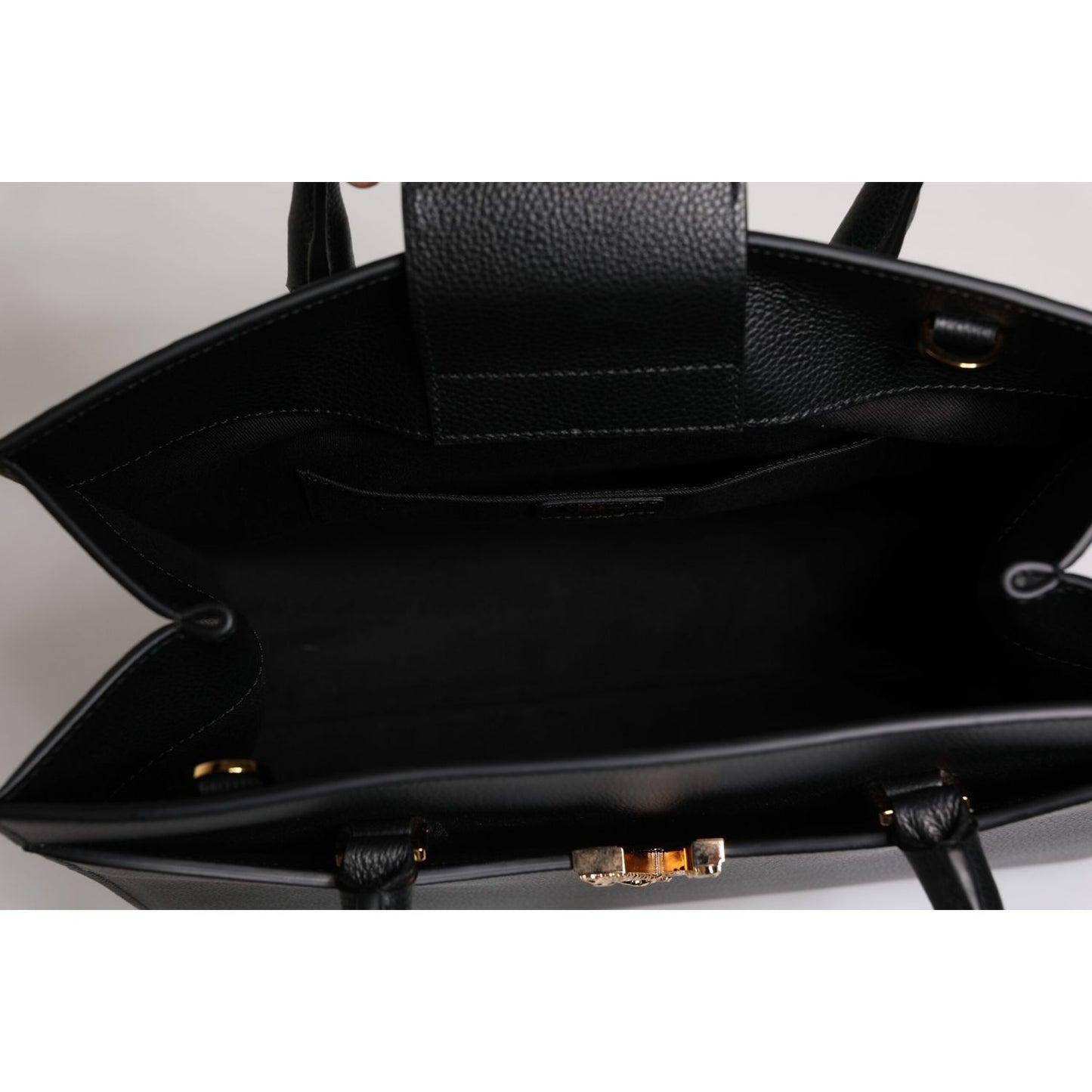 Versace Black Large Leather Top Handle Shoulder Crossbody Bag