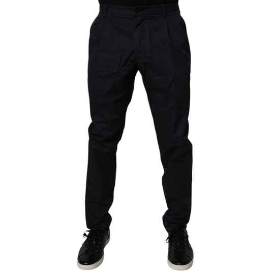 Dolce & Gabbana Dark Blue Cotton Tapered Formal Pants PAN75036-48