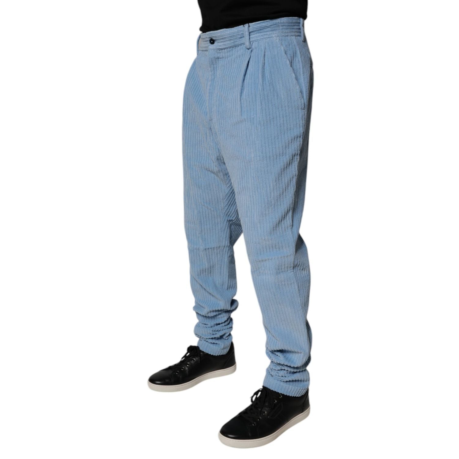 Dolce & Gabbana Light Blue Corduroy Cotton Skinny Denim Jeans