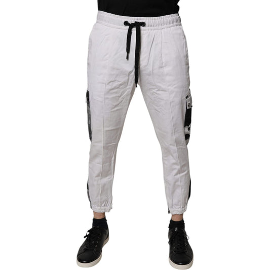 Dolce & Gabbana White Cotton Cargo Jogger Sweatpants Pants PAN75232-44