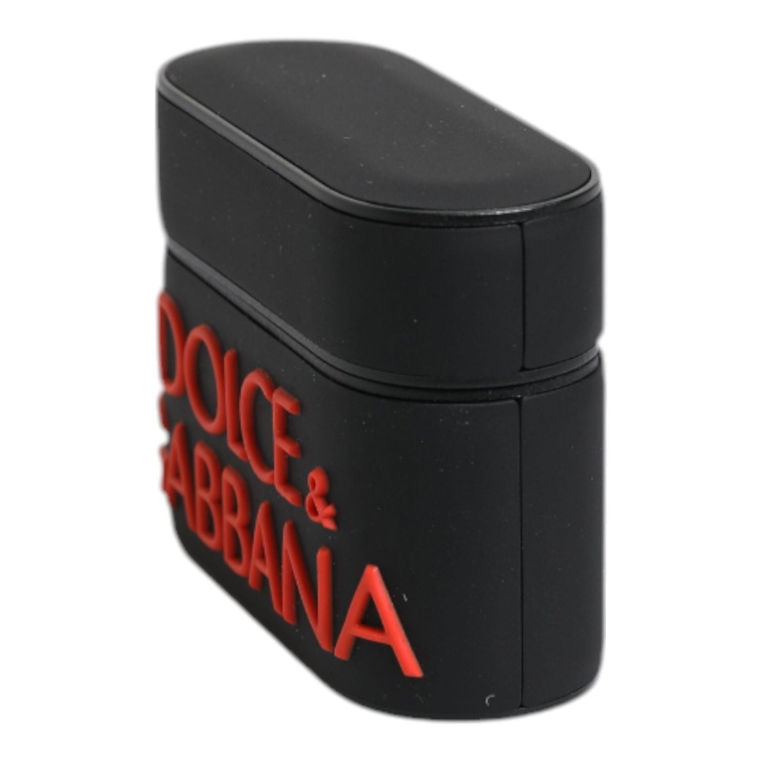 Dolce & Gabbana Black Orange Silicone Embossed Logo Airpods Case