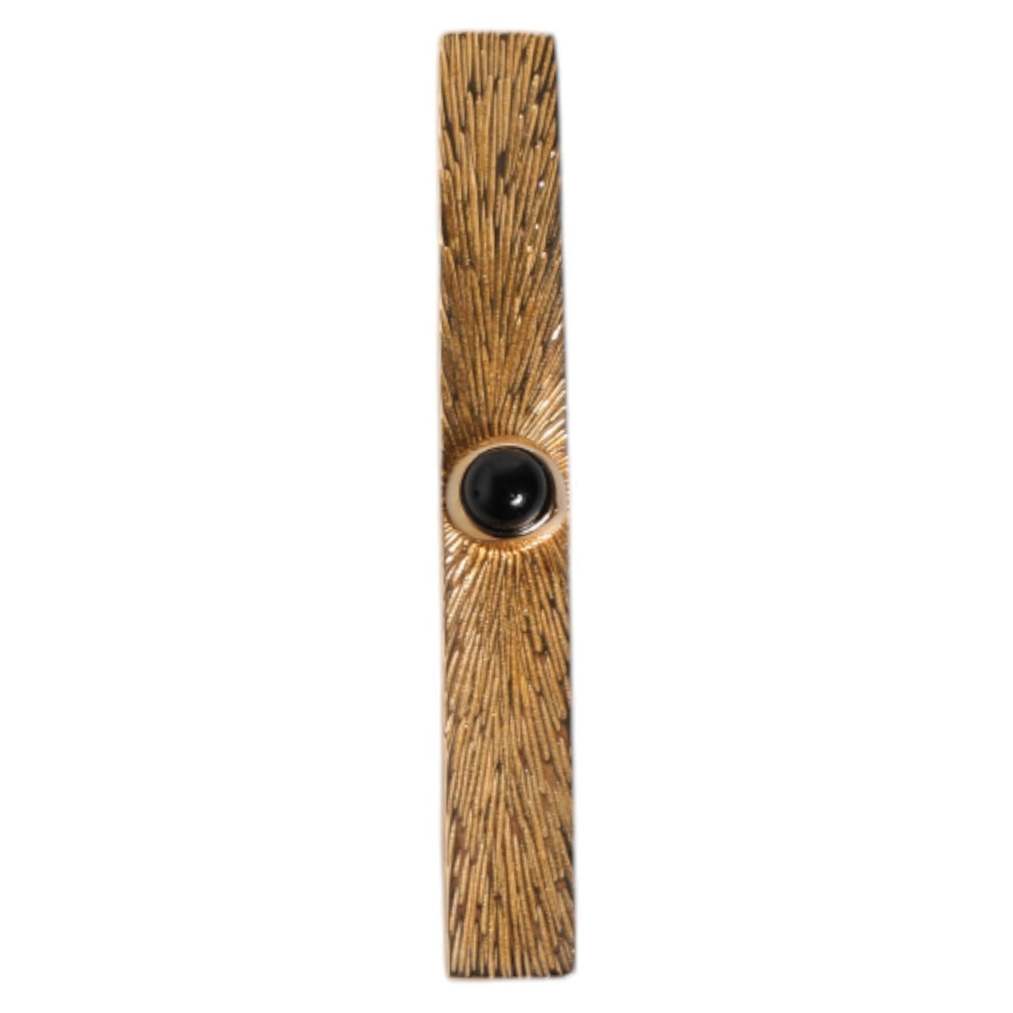Dolce & Gabbana Black Sapphire Gold Tone Brass Tie Clip Bar SMY10633