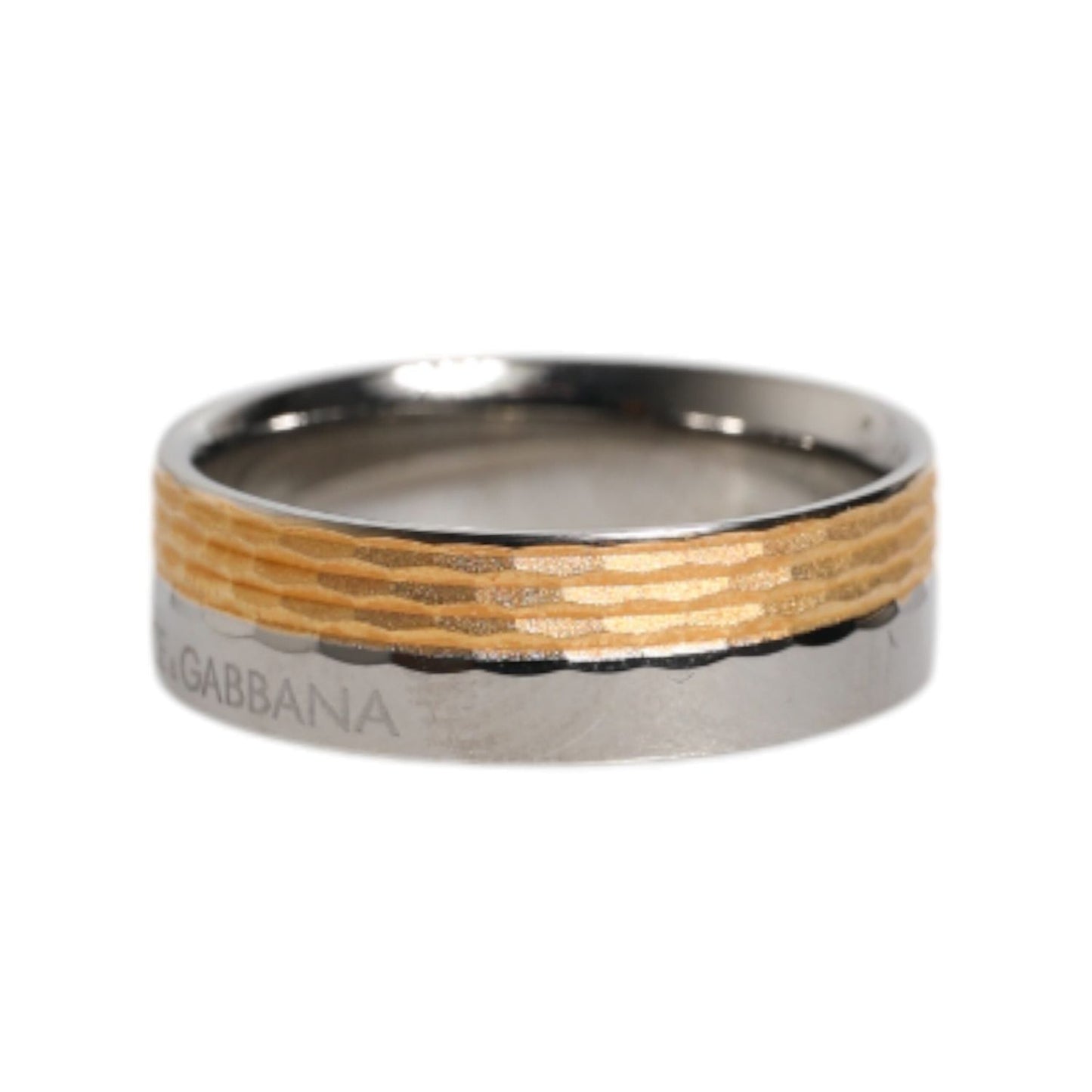 Dolce & Gabbana Gold Silver Tone Real Brass DG Logo Ring SMY10630-64