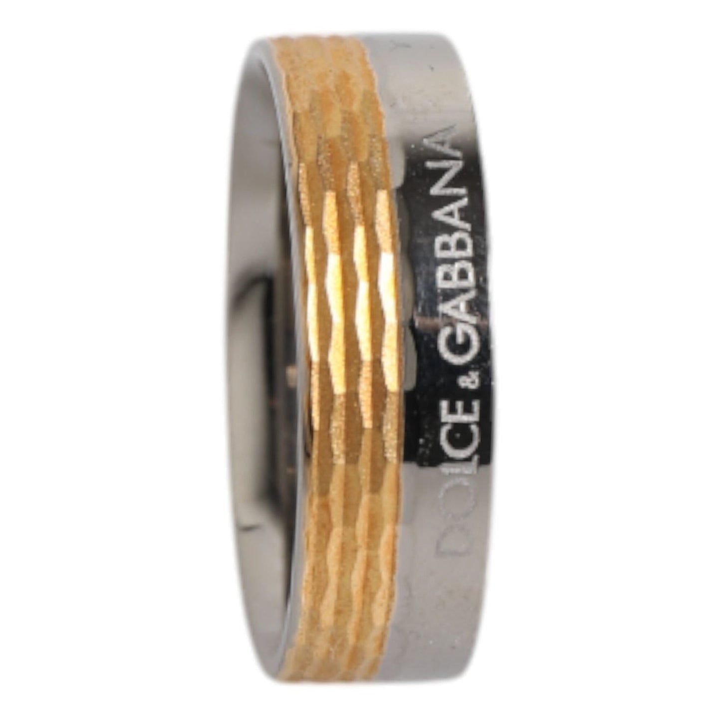 Dolce & Gabbana Gold Silver Tone Real Brass DG Logo Ring SMY10630-64