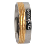 Dolce & Gabbana Gold Silver Tone Real Brass DG Logo Ring SMY10630-64