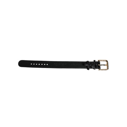 Dolce & Gabbana Black Exotic Leather Gold Tone Metal Buckle Armband