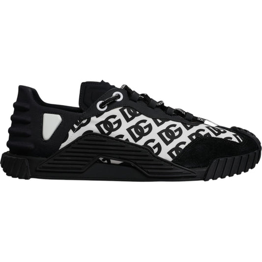 Dolce & Gabbana Black Logo Lace Up Low Top NS1 Sneakers Shoes MV7194-44