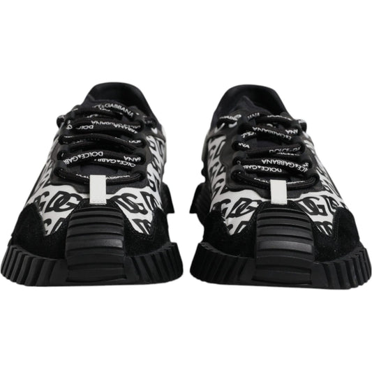 Dolce & Gabbana Black Logo Lace Up Low Top NS1 Sneakers Shoes MV7207-45