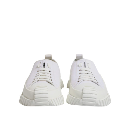 Dolce & Gabbana White Leather Low Top NS1 Sneakers Shoes MV7222-44