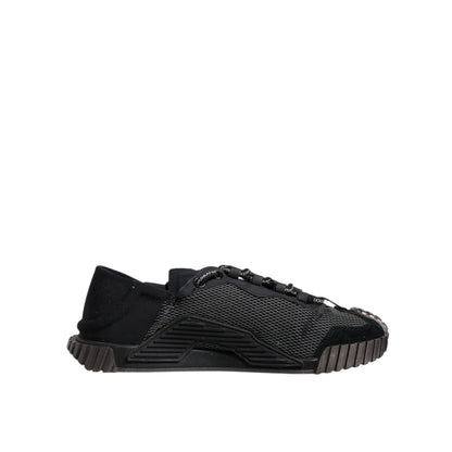 Dolce & Gabbana Black Silver Logo Low Top Men Sneakers Shoes