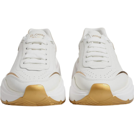 Dolce & Gabbana White Gold Daymaster Low Top Sneakers Shoes LA12518-40