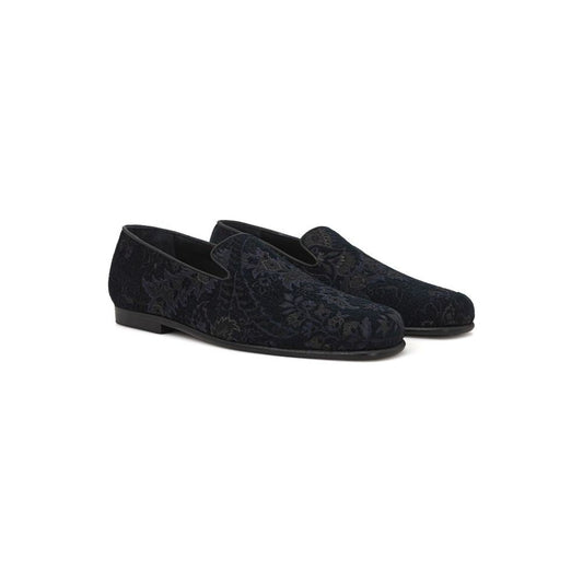 Etro Blue Leather Loafer Etro Dark Slate Gray