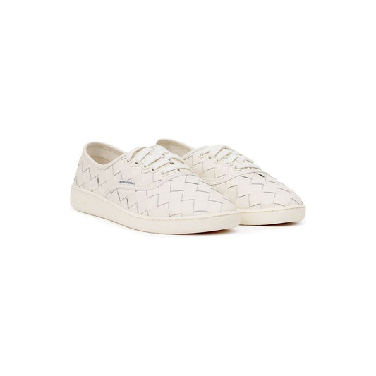 Bottega Veneta White Leather Sneaker Bottega Veneta Antique White