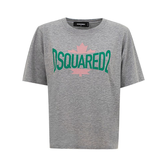 Dsquared² Chic Gray Cotton Tee for the Modern Woman Dsquared² Light Slate Gray