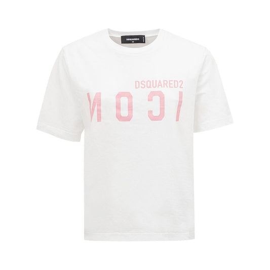 Dsquared² Elegant Cotton White Tee for Stylish Women Dsquared² White Smoke