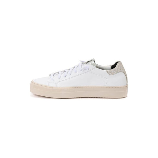 P448 White Leather Sneakers Elegant Casual Footwear P448 Light Gray