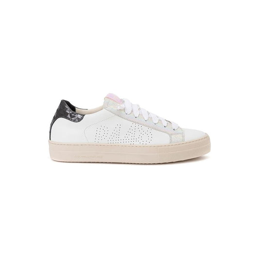 P448 Elevate Your Sneaker Game with All-White Italian Leather Kicks P448 Light Gray