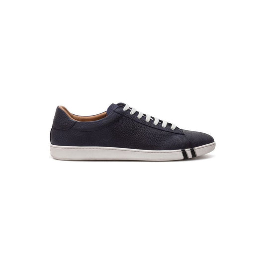 Bally Elegant Blue Leather Sneakers For Men Bally Light Gray