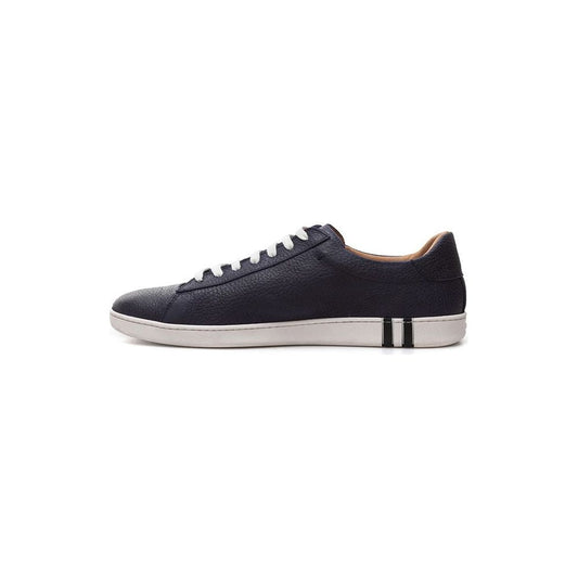 Bally Elegant Blue Leather Sneakers For Men Bally Gray