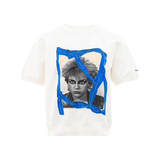 Maison Margiela Chic White Cotton Top for Style Enthusiasts Maison Margiela Dark Slate Blue