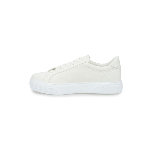 Casadei Sleek White Leather Sneakers Casadei Lavender