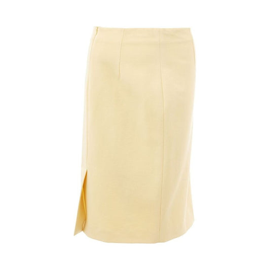 Lardini Elegant Yellow Viscose Skirt for Women Lardini Wheat