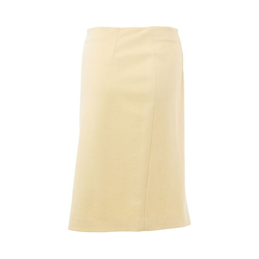 Lardini Elegant Yellow Viscose Skirt for Women Lardini Wheat