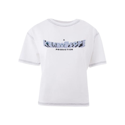 Kenzo Elegant White Cotton Top for Women Kenzo Lavender