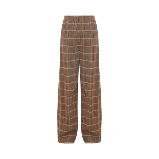 Lardini Elegant Brown Viscose Pants for Women Lardini Dim Gray
