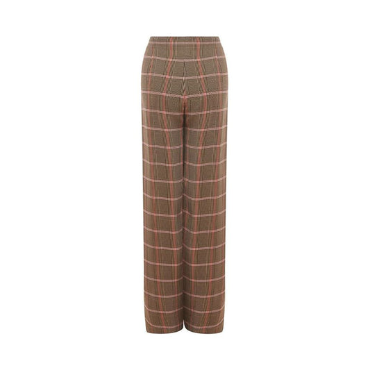 Lardini Elegant Brown Viscose Pants for Women Lardini Dim Gray