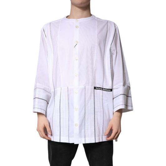 Dolce & Gabbana White Cotton Button Down Long Sleeves Shirt TSH878493-45