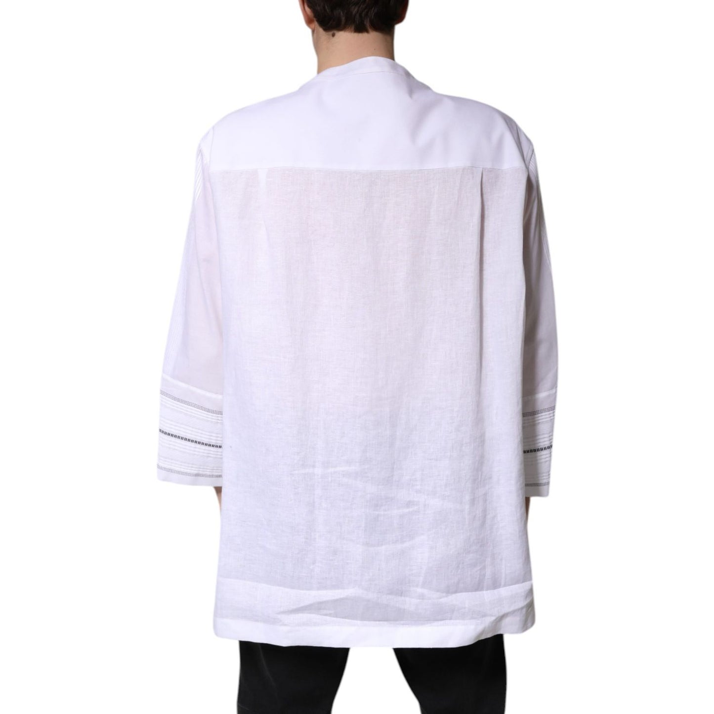 Dolce & Gabbana White Cotton Button Down Long Sleeves Shirt