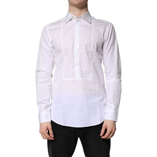 Dolce & Gabbana White Cotton Collared Dress Formal Shirt TSH878539-39