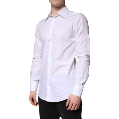 Dolce & Gabbana White Cotton GOLD Dress Formal Shirt