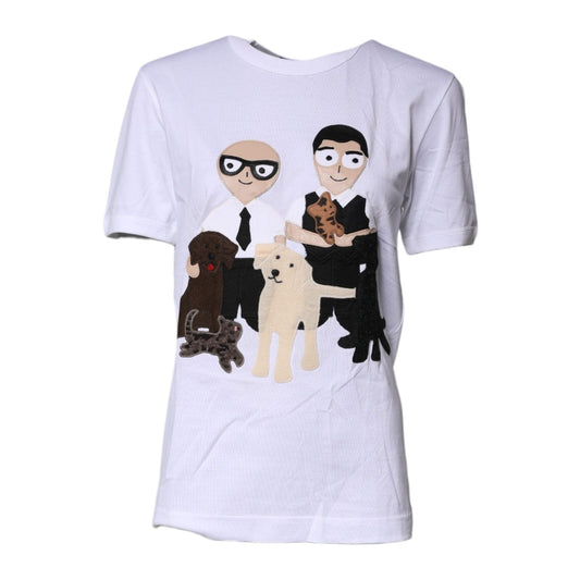 Dolce & Gabbana White #DGFamily Cotton Crew Neck T-shirt TSH87275-44