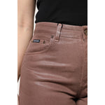 Dolce & Gabbana Brown Cotton High Waist Tapered Denim Jeans