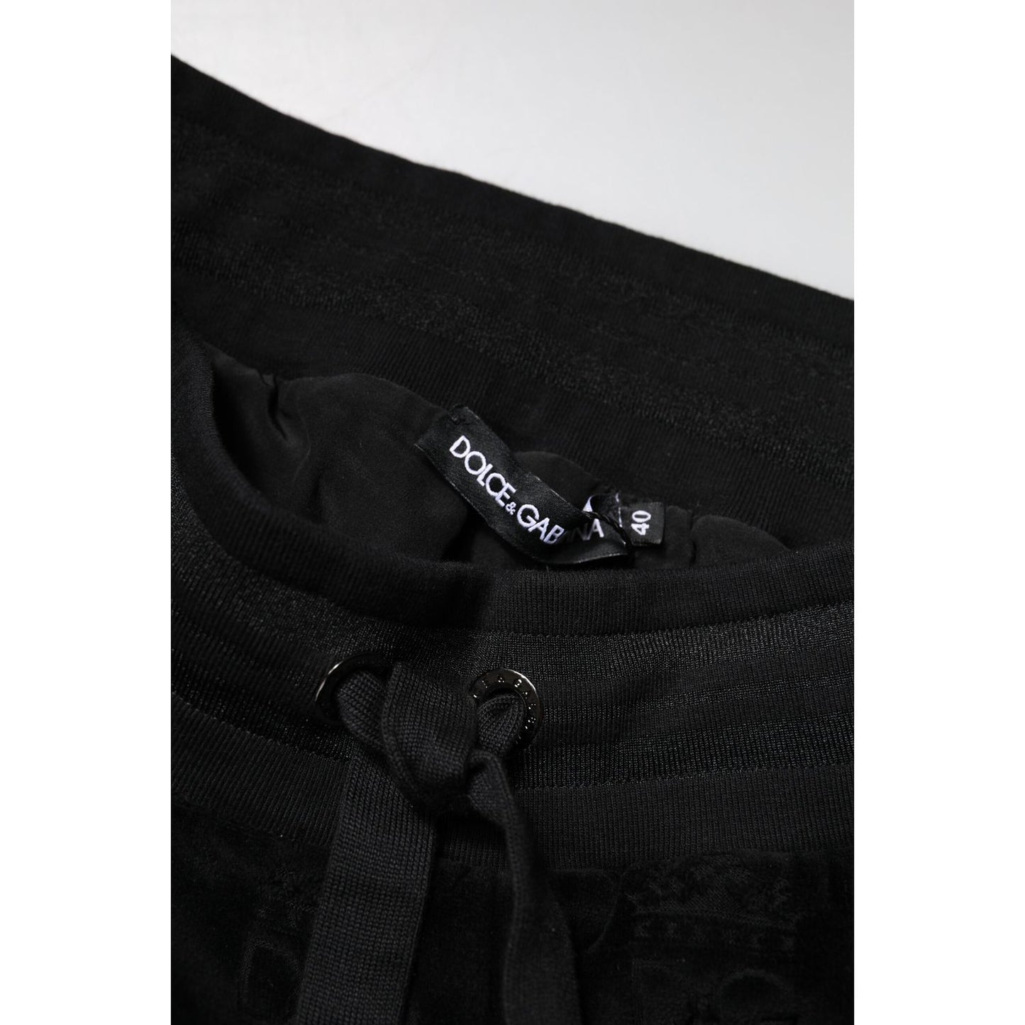 Dolce & Gabbana Black All-Over DG Logo Print Jogger Pants