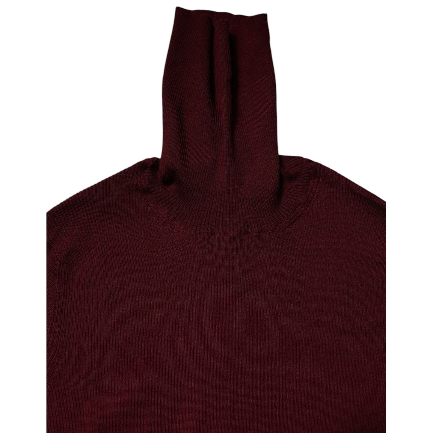 Dolce & Gabbana Burgundy Long Sleeves Turtleneck Slim Sweater