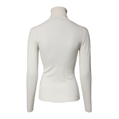 Dolce & Gabbana Cream Long Sleeves Turtleneck Slim Sweater