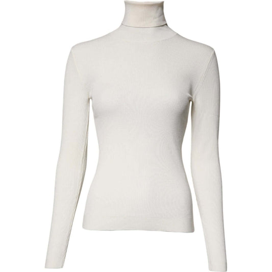 Dolce & Gabbana Cream Long Sleeves Turtleneck Slim Sweater TSH87246-38