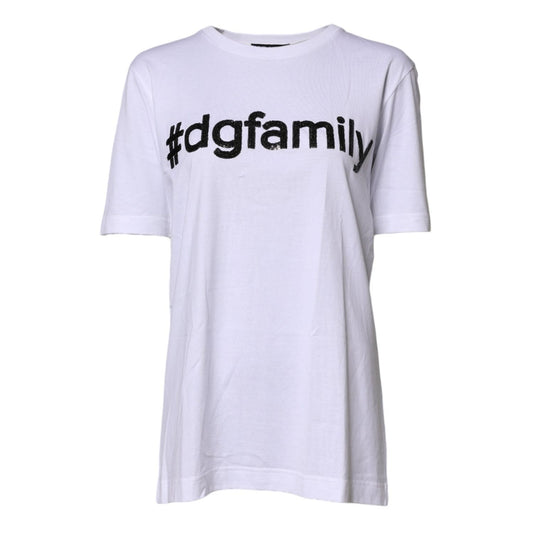 Dolce & Gabbana White #DGFAMILY Embroidery Cotton T-shirt TSH87268-36